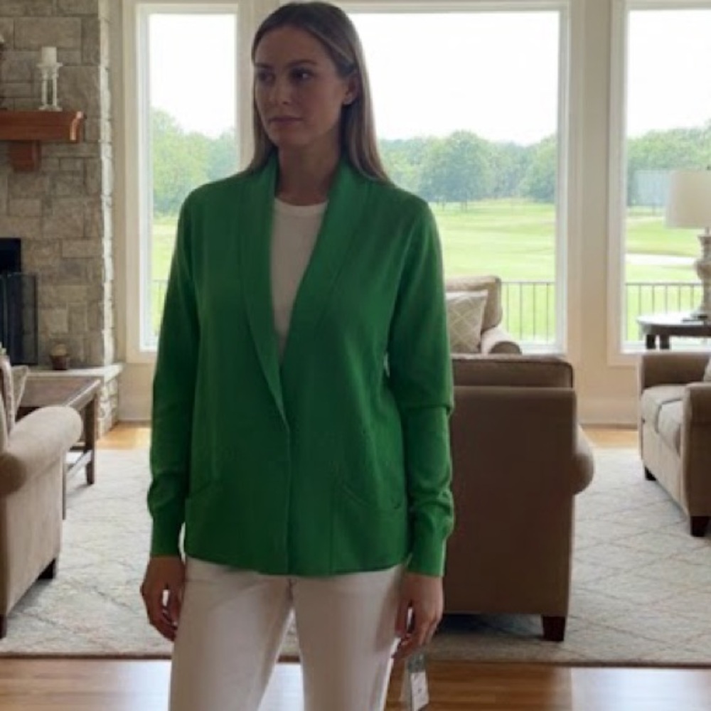 Jamie Sadock Knit Cardigan Kelly Green XL NWT MSRP $170 - Picture 2 of 8